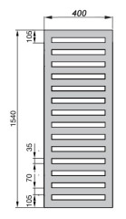 Полотенцесушитель Zehnder Metropolitan Bar MEPE-150-040/ID