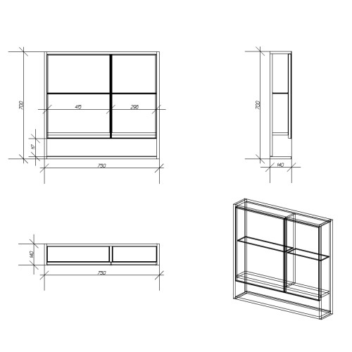 Зеркальный шкаф OWL 1975 Eland 75, дуб сонома