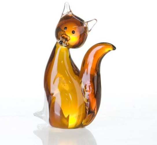 Casablanca, стеклянная скульптура "Лиса", цвет оранжевый