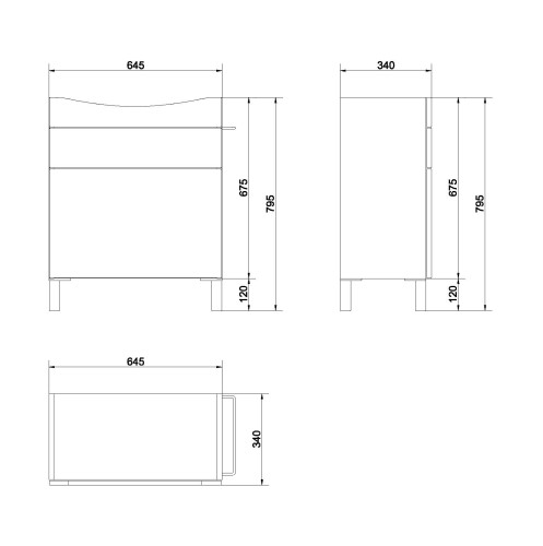 Тумба под раковину подвесная SMART 70 для CARINA 70 белый Х