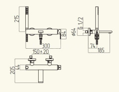Смеситель для ванны Migliore Tenesi 25414