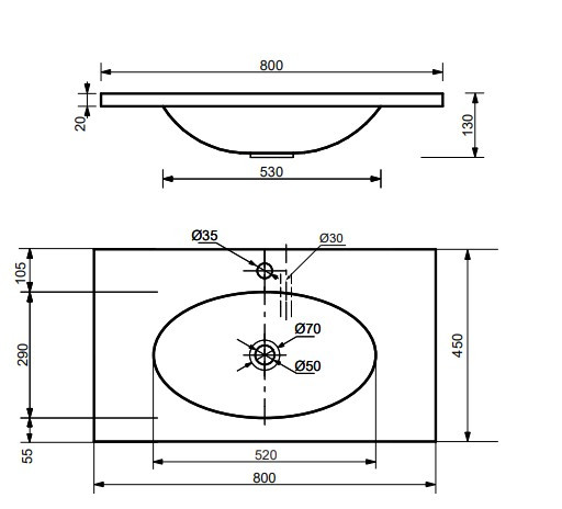 Тумба с раковиной Francesca Bravo 80