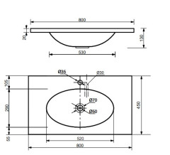 Тумба с раковиной Francesca Bravo 80