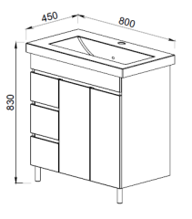 Тумба с раковиной Francesca Bravo 80