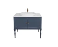 Тумба под раковину Atoll Ренессанс 100 серый индиго в Комплект для ванной Atollе с умывальником