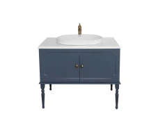 Тумба под раковину Atoll Ренессанс 100 серый индиго в Комплект для ванной Atollе с умывальником