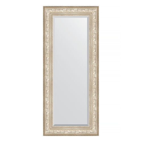 Зеркало настенное с фацетом EVOFORM в багетной раме виньетка серебро, 60х140 см, BY 3530