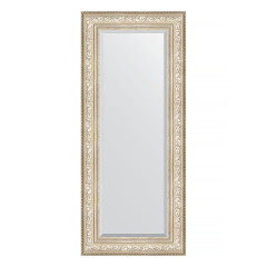 Зеркало настенное с фацетом EVOFORM в багетной раме виньетка серебро, 60х140 см, BY 3530