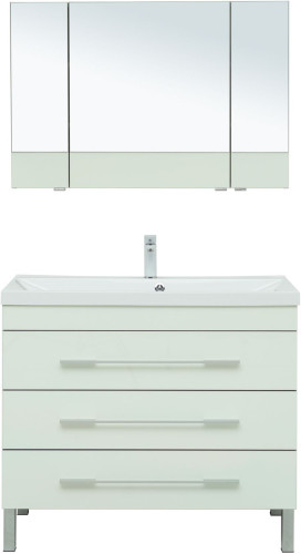 Комплект мебели для ванной Aquanet Верона 100 белый (напольный 3 ящика)