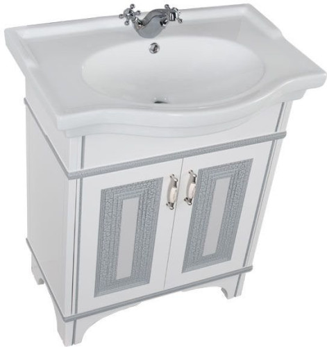 Мебель для ванной Aquanet Валенса 80 белый краколет/серебро