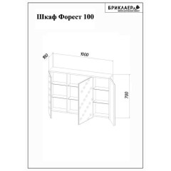 Зеркальный шкаф Бриклаер Форест 100 4627125414725 с подсветкой Дуб золотой Антрацит