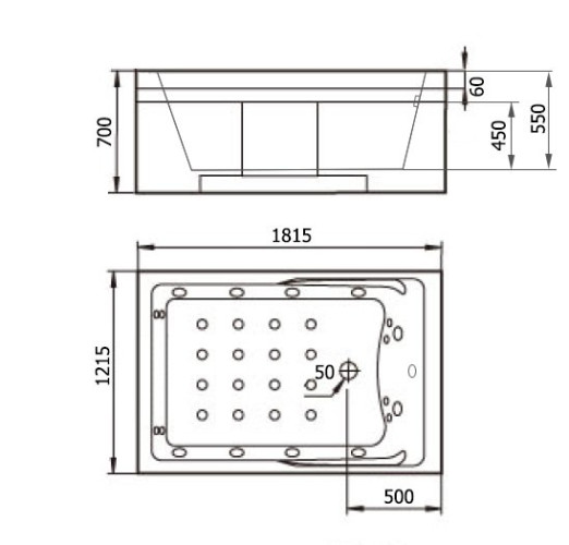 Акриловая ванна Gemy G9061 new K 182х122