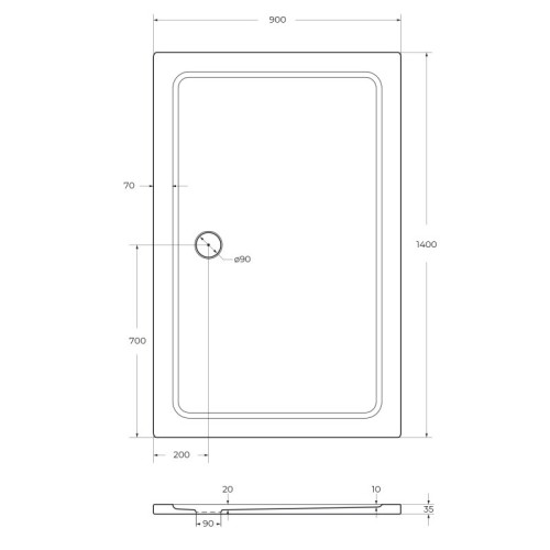 Поддон SMC CEZARES TRAY-M-AH-160/90-35-W