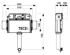 Смывной бачок Tece Рrofil 9041008 для напольного унитаза