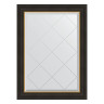 Зеркало настенное с гравировкой EVOFORM в багетной раме чёрное дерево с золотом, 64х86 см, BY 4531