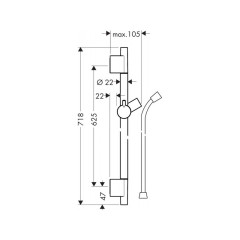 Душевая штанга Hansgrohe Unica S Puro 65 см со шлангом (28632340)
