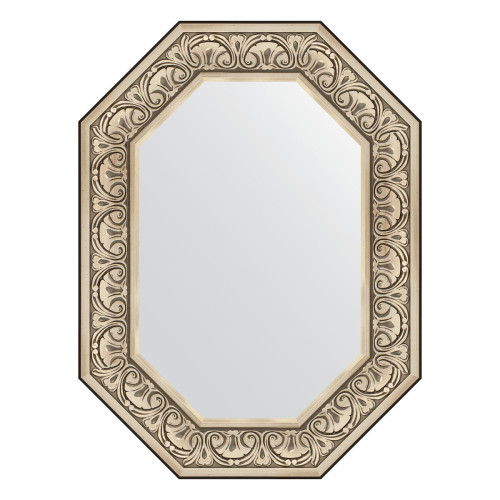 Зеркало настенное Polygon EVOFORM в багетной раме барокко серебро, 60х80 см, BY 7245