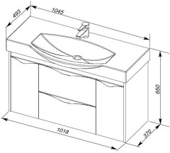 Тумба с раковиной Aquanet Франка 105 белый