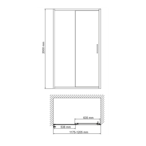 Душевая дверь в нишу WasserKRAFT Main 41S05 120х200