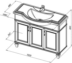 Тумба под раковину Aquanet Валенса 100 (Классик) белый