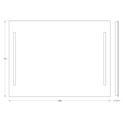 Зеркало настенное c 2-мя встроенными LUM-светильниками Lumline EVOFORM 100х75 см, BY 2019