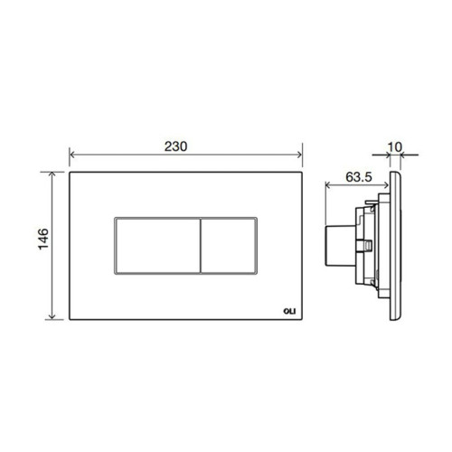 Кнопка смыва Oli 23х7.3х14.6 для инсталляции, пластик, цвет Белый (CG27000018064)