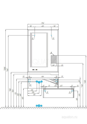 Тумба под раковину AQUATON Сакура 80 подвесная, светлое дерево (1A236401SKW80)