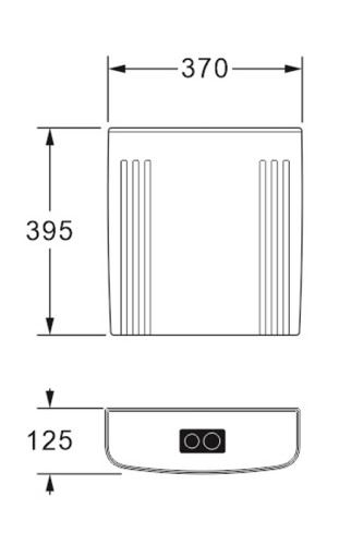 Бачок пластиковый AZARIO 370x125x395 с соединительной трубой, белый (AZ-207)