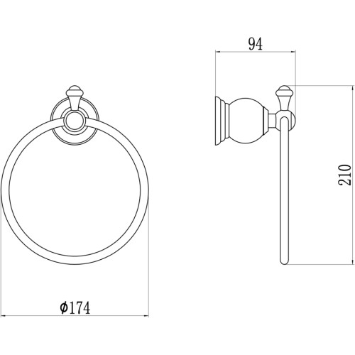 Держатель для полотенец кольцевой   S-05760B Savol золото