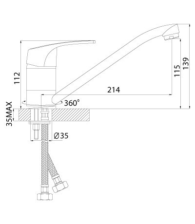 Смеситель Rossinka D40-21U