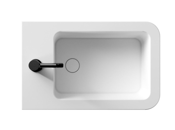 Alice Hide Square, подвесное биде c крепежом fix10, 55x35 см, цвет белый глянцевый