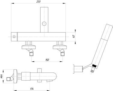 Смеситель для ванны Bugnatese Stone 9302
