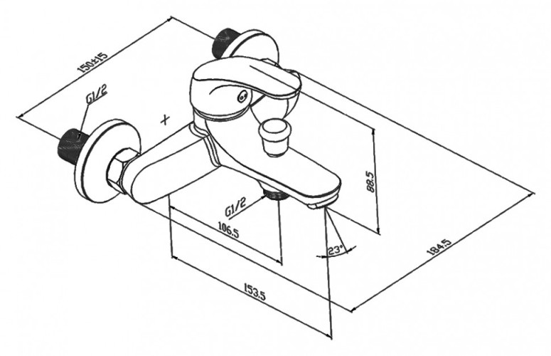 Смеситель для ванны Damixa Palace One 411000000
