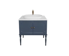 Тумба под раковину Atoll Ренессанс 80 серый индиго в Комплект для ванной Atollе с умывальником