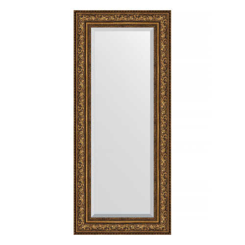 Зеркало настенное с фацетом EVOFORM в багетной раме виньетка сосостаренная бронза, 60х140 см, BY 3531