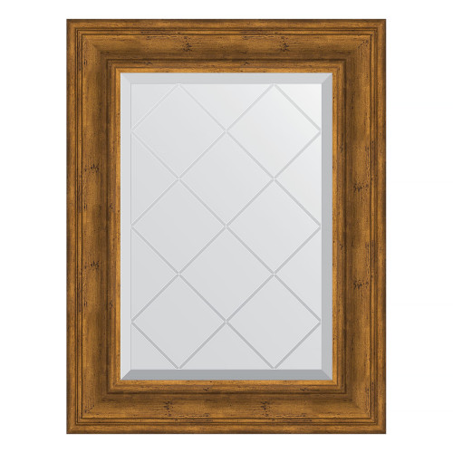 Зеркало настенное с гравировкой EVOFORM в багетной раме травленая бронза, 59х76 см, BY 4032