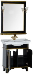 Мебель для ванной Aquanet Валенса 80 черный краколет/золото