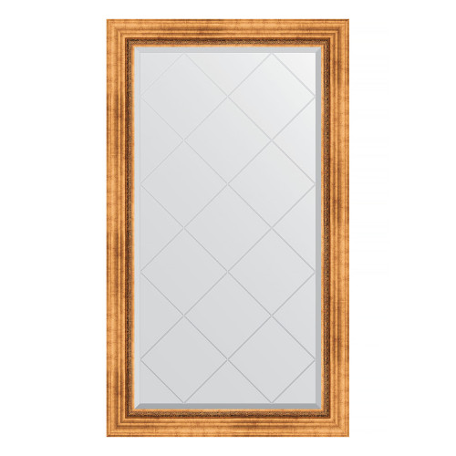 Зеркало настенное с гравировкой EVOFORM в багетной раме римское золото, 76х131 см, BY 4232