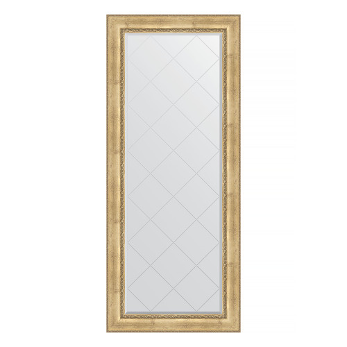 Зеркало напольное с гравировкой  EVOFORM  в багетной раме состаренное серебро с орнаментом, 87х207 см, BY 6338