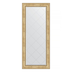 Зеркало напольное с гравировкой  EVOFORM  в багетной раме состаренное серебро с орнаментом, 87х207 см, BY 6338