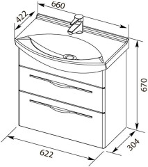 Тумба с раковиной Aquanet Ирвин 65 белый