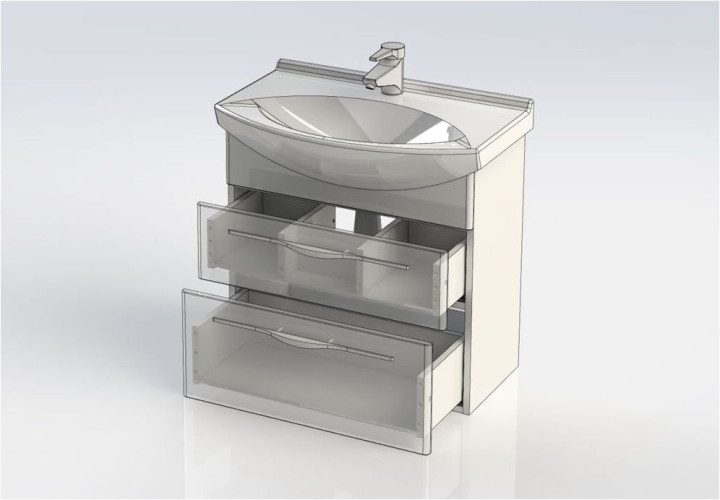 Тумба с раковиной Aquanet Ирвин 65 белый