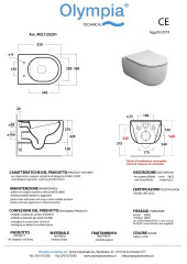 Olympia Milady, подвесной безободковый унитаз c крепежом, 52x37 см, цвет белый матовый