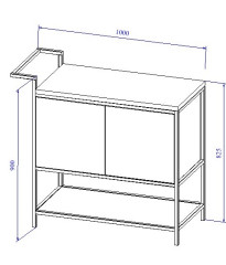 Тумба под раковину напольная Cersanit BOTANIQUE 100 для CREA 50 зелёный