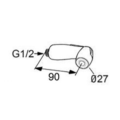 Душевая лейка KLUDI классика, для гиг.набора, хроми (7375105-00)