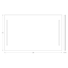 Зеркало настенное c 2-мя встроенными LUM-светильниками Lumline EVOFORM 120х75 см, BY 2020