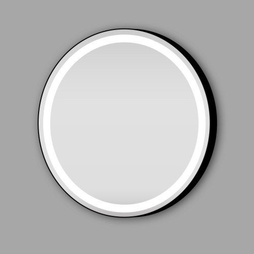 Xpertials OLEKR, круглое зеркало 80 см c LED подсветкой: датчик вкл/выкл подсветки с диммером, профиль черный матовый