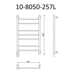 Полотенцесушитель электрический ВИД 10 80х50 левый, эко г/г, Маргроид