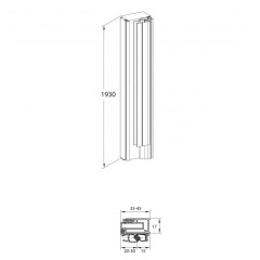Магнитный профиль Roca Capital 195 см, черный (M48195060)