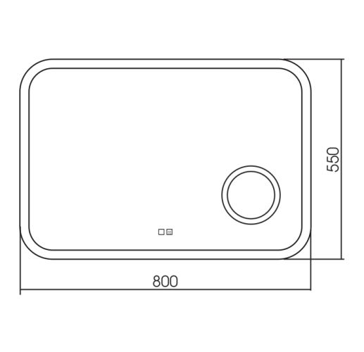 Elsa 800х550 - 3 (подогрев, часы, сенсорный выключатель) зеркало